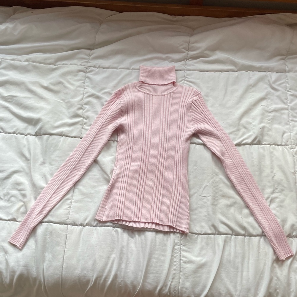 Pink coquette turtleneck